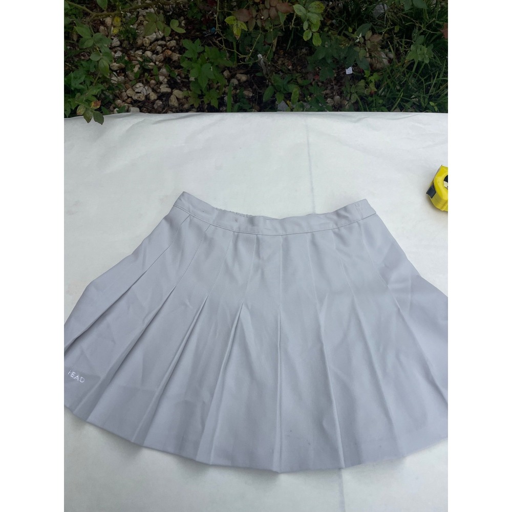 VTG HEAD Womens off White Pleated Mini Tennis Skirt Sz 4 Retro 80s/90s